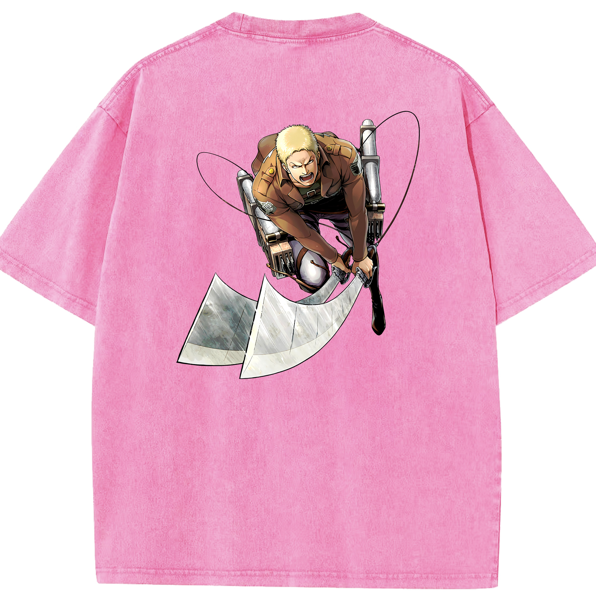 （画像用） 進撃の巨人 ライナー・ブラウン Attack on Titan Reiner Braun 綿100% ヴィンテージ風 半袖Tシャツ（背面プリント）